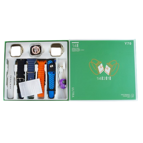 Y70 Apple Ultra Series 2 Piece Smart Watch In 1 Box With 13 Straps And Watch Case